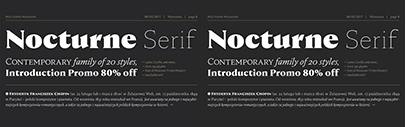 Borutta Group released Nocturne Serif. 80% off until May 16.