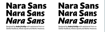 Nara Sans‚ a Dynamic Sans with Two Italics