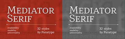 @ParaTypeNews released Mediator Serif.