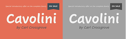 @Monotype released Cavolini designed by Carl Crossgrove. Cavolini Complete Family Pack is 75% off until June 12.