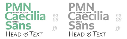 Monotype released PMN Caecilia Sans‚ a sans serif companion to PMN Caecilia. 50% off for a limited time.