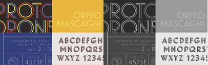 Landmark by H&FJ: an architectural font inspired by the letters on Lever House in New York. It includes three new designs: a keen Inline‚ a contemplative Shadow‚ and a dazzling Dimensional.