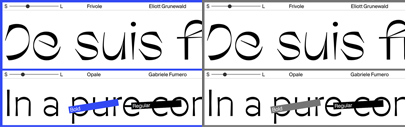 ECAL Typefaces released Frivole and Opale.