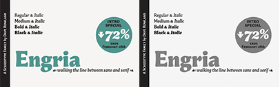 @SchizotypeFonts released Engria. 72% off Until February 28th.
