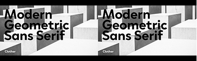 @blackfoundry released Clother‚ a geometric sans serif typeface‚ which supports Latin‚ Cyrillic‚ Hebrew‚ and Arabic.