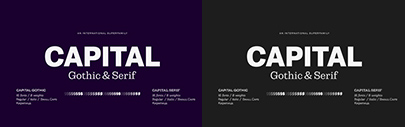 Fenotype released Capital Gothic and Capital Serif designed by Teo Tuominen‚	Erik Jarl Bertell and Emil Karl Bertell.