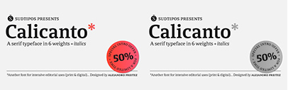 Sudtipos released Calicanto designed by Alejandro Freitez.