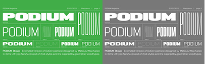 Capitalics released Podium. It comes with 234 styles.