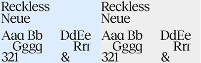 Displaay Type Foundry released Reckless Neue.