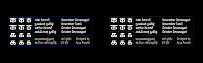 November and October now support Devanagari and Tamil.
