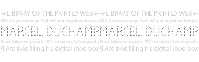Sélavy‚ a dotted typeface loosely based on the 13 punched-out caps on Marcel Duchamp’s 1934 Green Box (LA MARIEE MISE A NU PAR SES CELIBATAIRES MEME).