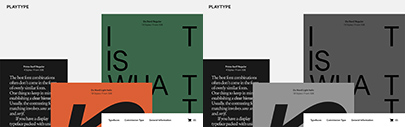 Playtype’s website has been redesigned. Hansen Grotesque by Philipp Neumeyer‚ Zichtbaar by Jeppe Pendrup‚ No5 by Jonas Hecksher‚ and Hafnia Sans by Jonas Hecksher are available.