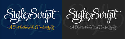 Style Script‚ an upright script by TypeSETit.