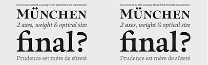 G-Type Foundry released Sherborne‚ which has three optical sizes.