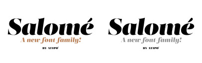 Salomé‚ a fat and modern serif typeface by Atipo. You can get the regular weight through pay with a tweet 