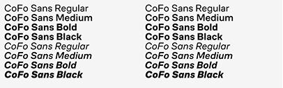 Contrast Foundry added italics to CoFo Sans.