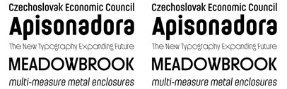 Ladislav‚ a new geometric sans serif by Suitcase Type Foundry. The Ladislav family consists of backslanted and an inline version.