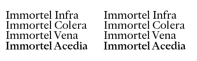 205TF released Immortel designed by Clément Le Tulle-Neyret. Immortel is a type family with four variants: Infra‚ Colera‚ Vena‚ and Acedia.