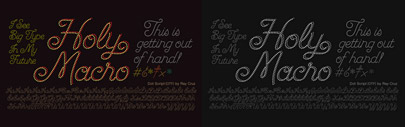 Dot Script‚ a display typeface built with dots for use at large sizes by Ray Cruz.