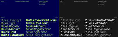 Blaze Type released Rules designed by Matthieu Salvaggio and Léon Hugues.