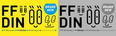 Monotype released FF DIN Slab‚ FF DIN Stencil‚ and FF DIN Variable.