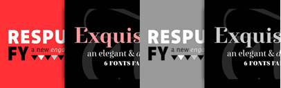 4 typefaces from FONTYOU are on sale. Exquise FY‚ Kaili FY and Squirrel FY are 50% off. Respublika FY is 90% off. This offer ends September 25.