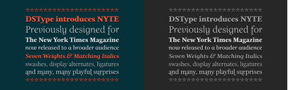 Nyte designed by DSType for NYT magazine is now available for licensing. 