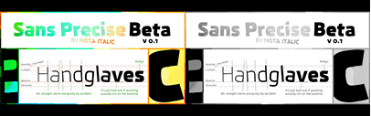 Mota Italic released Sans Precise Beta v 0.1 and Precise Sans Beta v 0.1.
