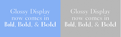 Bold Decisions added Bold weight to Glossy Display.