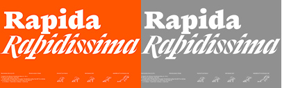 Typotheque released Rapida and Rapidissima designed by Michelangelo Nigra.