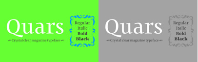 Quars‚ a new serif typeface‚ by Pilar Cano and Ferran Milan.