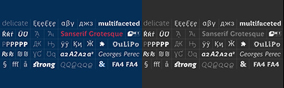 PampaType released Perec 2.0. It now has extended Cyrillic‚ Greek and Latin.