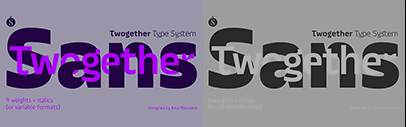 Sudtipos released Twogether Sans designed by Raul Plancarte.