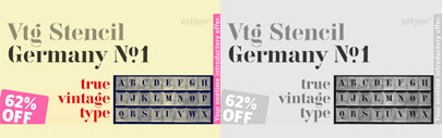 Vtg Stencil Germany No. 1‚ a stencil serif face. 62% off till Dec 1.