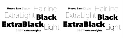 Museo Sans Display: 5 new weights for Museo Sans