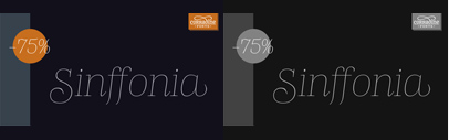 Sinffonia‚ a thin serif face with ligatures‚ alternates and swashes. 75% off till Mar 3.