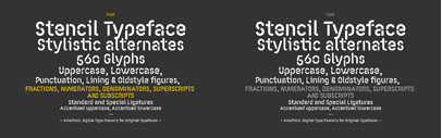 Fluo‚ a stencil-ized rounded sans by AinsiFont