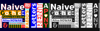 Naive Gothic FY is a funny sans serif font with intentional awkwardness. Its origin comes from handmade signage seen in Paris. 50% off till March 28.