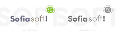 Sofia Soft‚ a rounded version of Sofia Pro family. Sofia Pro Soft Family 75% off till April 24.