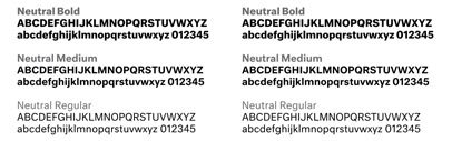 Neutral by @kaibernau was constructed based on a set of parameters derived by measuring and averaging a number of popular 20th-century Sans Serif fonts.
