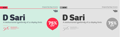 DSari‚ a warm sans serif by @Latinotype. DSari Family is 75% off till June 9.