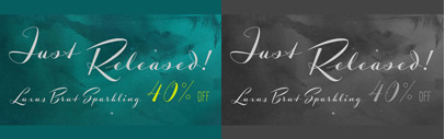 Luxus Brut Sparkling developed from sketches for a bolder version of Luxus Brut. 40% off till May 31.