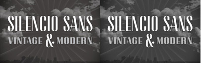 Silencio Sans‚ a typeface inspired by movie title credits‚ designed by Jessica Hische.