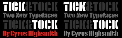 Tick and Tock‚ two stencil typefaces by @CyrusHighsmith