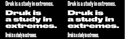 Druk‚ a display sans‚ is a study in extremes by @BertonHasebe.  