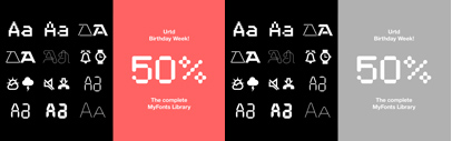 50% discount on all fonts from Urtd’s MyFonts catalogue till June 22.