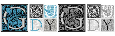 Miranda Roth has meticulously redrawn Goudy Initials. This new digital version features two additional layers to allow for quick colorizing of the central Letter and/or the floriated background.