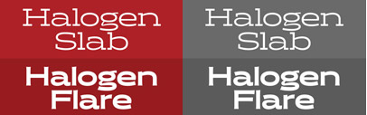 Halogen Slab and Halogen Flare‚ wide slab and flare serif‚ by @positype. Introductory offer 25% Off @myfonts.