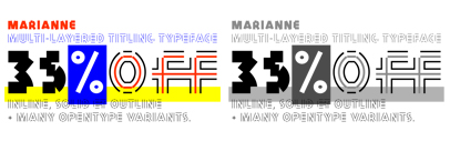 Mariaane‚ a multi-layered typeface‚ by @benoitbodhuin‚ is 35% off till Aug 31.