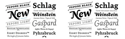 Pepone comes with a lot of swashes and ligatures. Stencil version is also available.